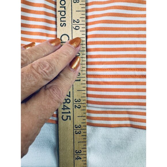 Footjoy Polo Shirt Mens XXL Orange White Stripes Elks Club Stretch Golf - Picture 13 of 13